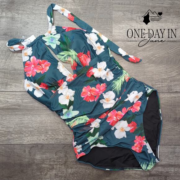 B2Prity High Neck Tummy Control one Piece Swimsuit Size L - Picture 3 of 7